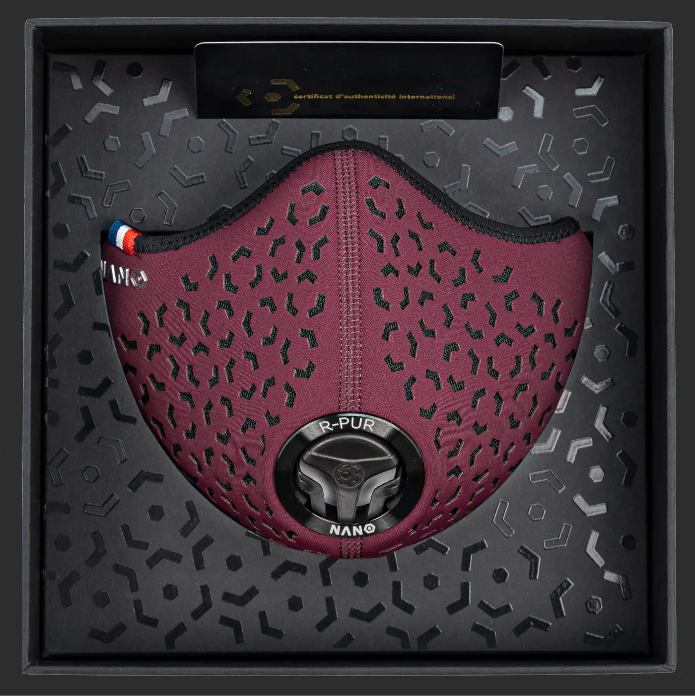 image 3D du masque R-PUR violet bordeaux